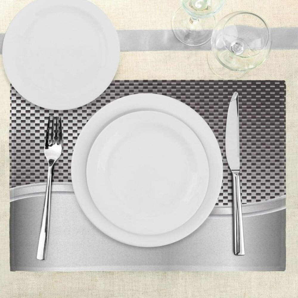 AMBESONNE Industrial Grid 4 Pc Placemat Set